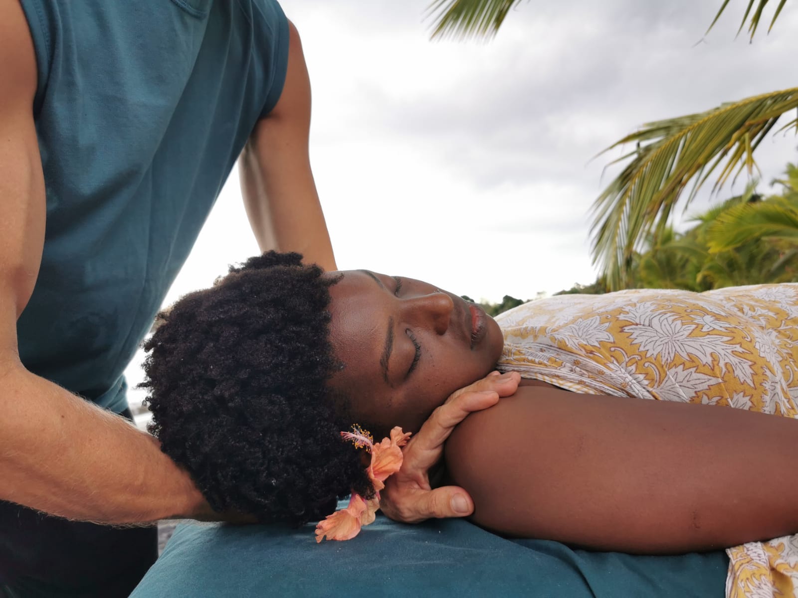 Person receiving a massage